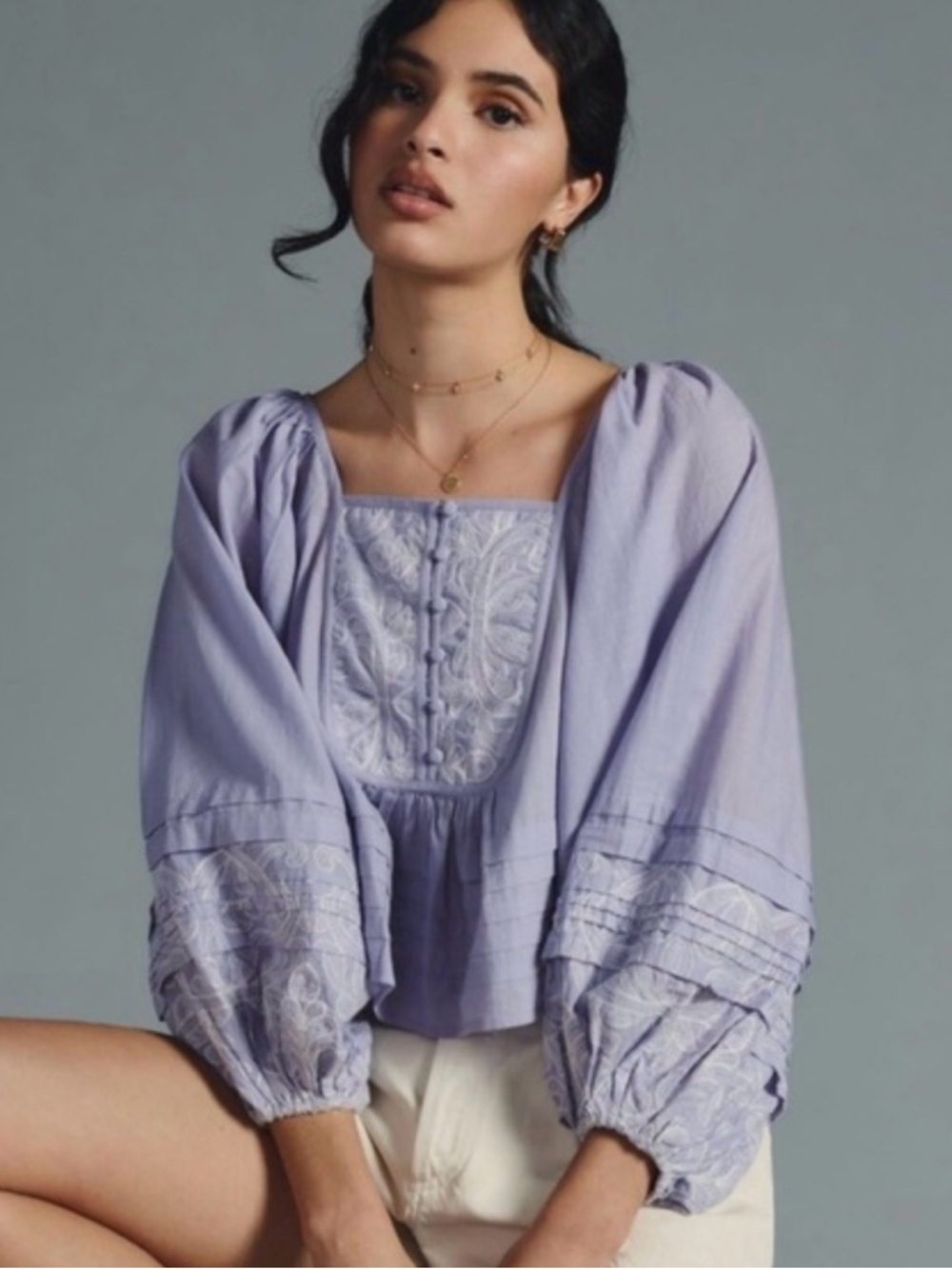 Anthropologie | top 
Anthropologie Embroidered